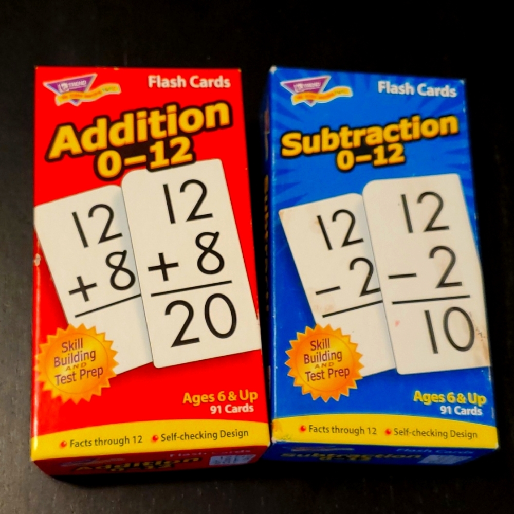 Addition and Subtraction flash cards ages 6 and up